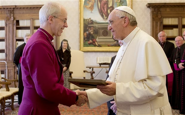 Papa Francisco con el Arzobispo (Anglicano) de Canterbury, Justin Welby, 14 de junio de 2013 AFP PHOTO POOL ALESSANDRA TARANTINOALESSANDRA TARANTINO/AFP/Getty Image Papa Francisco con el Arzobispo (Anglicano) de Canterbury, Justin Welby, 14 de junio de 2013 AFP PHOTO POOL ALESSANDRA TARANTINOALESSANDRA TARANTINO/AFP/Getty Image